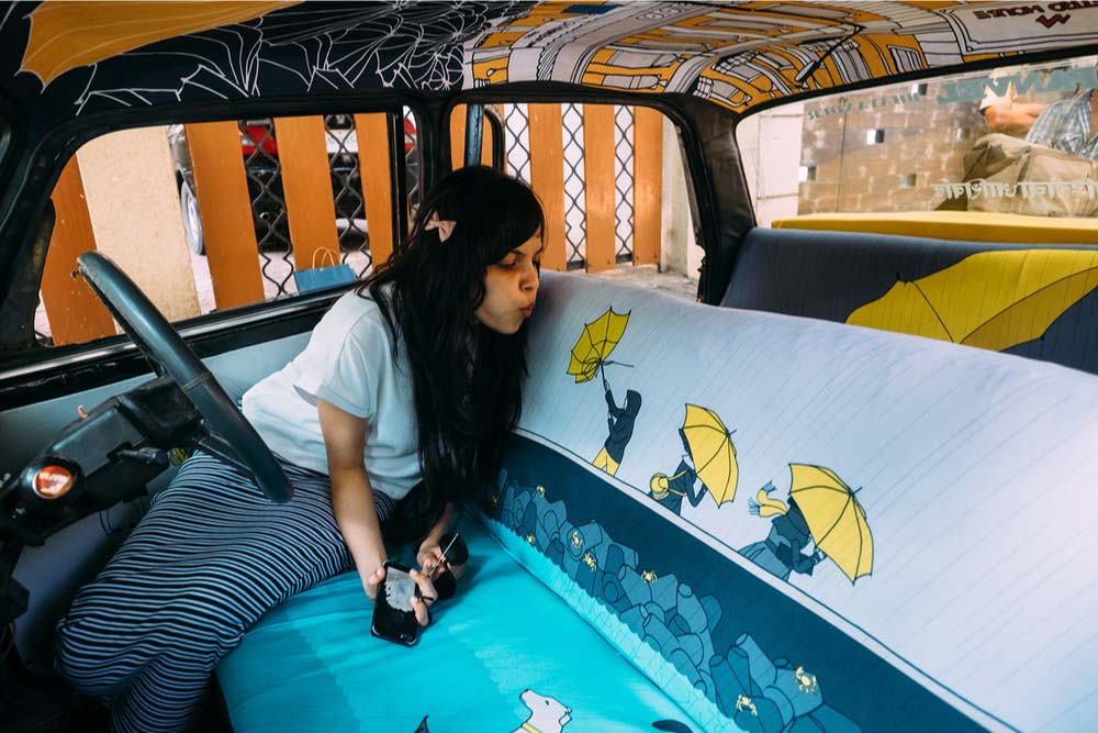 taxi fabric diseña los interiores de los taxis de mumbai