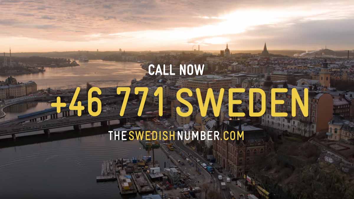 the swedish number, un teléfono para conocer a los habitantes de suecia. captura